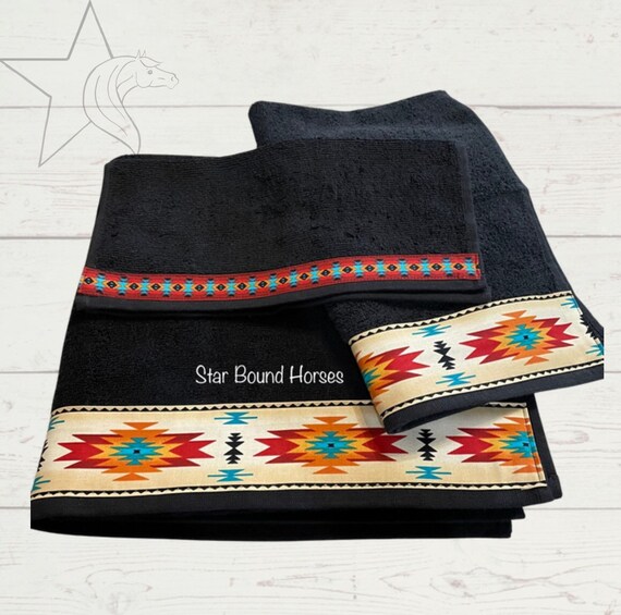 Western Towels country Bath Western Bathroom Western Housewarming Bath Towel Hand Towel Face Cloth Western Wedding Southwestern Bath Etsy