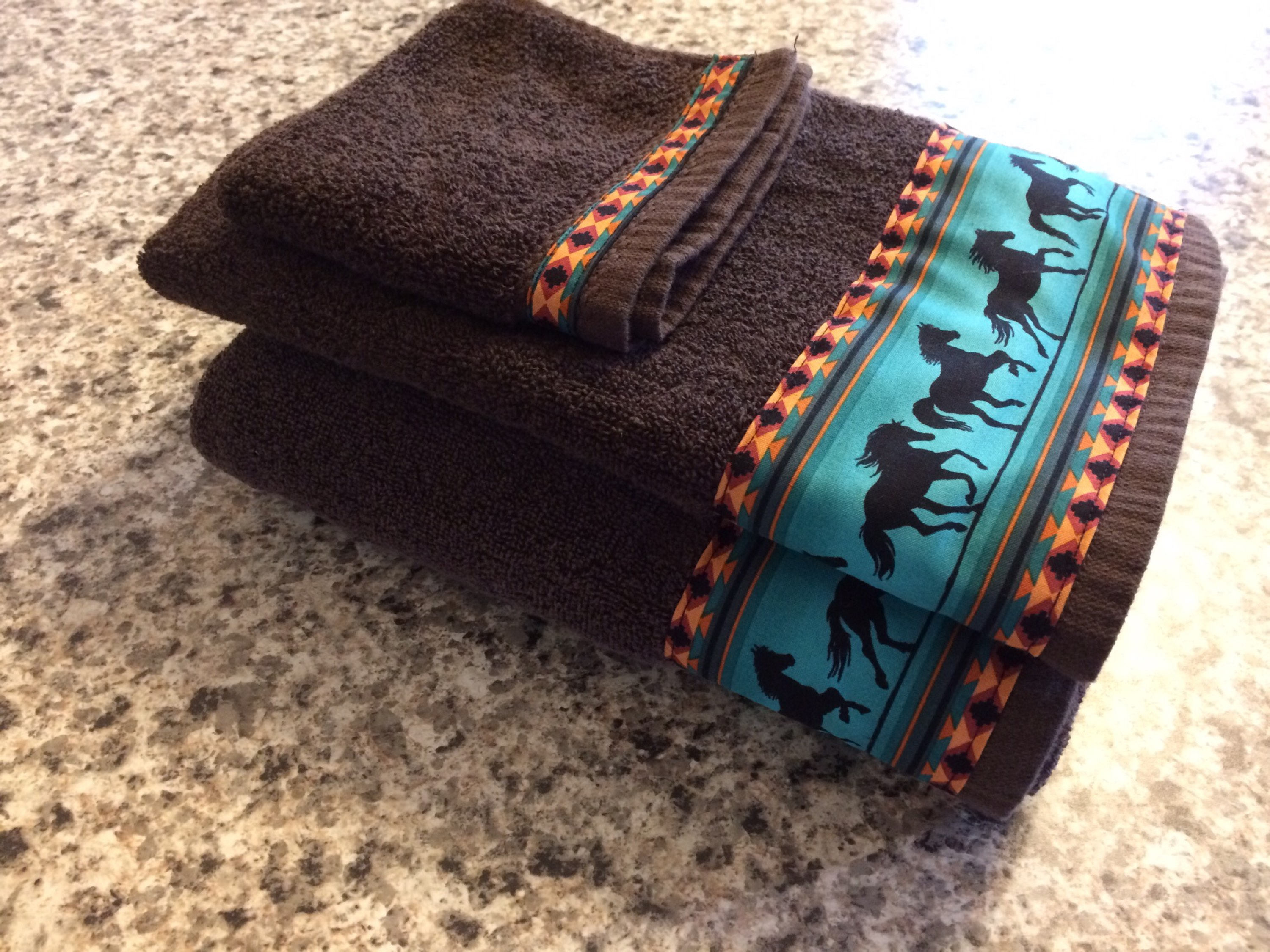 Western Towels Brown Towels Western Bathroom Western Etsy Canada