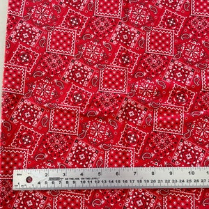 Bulk Fabric - Red Paisley Banadana Print Quilting Cotton - 4yrds total