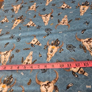 Bulk Fabric - Blue Teal Western Cowboy Flannel - 5.5yrds total - western fabric, horse fabric, equine fabric, vintage cowboy