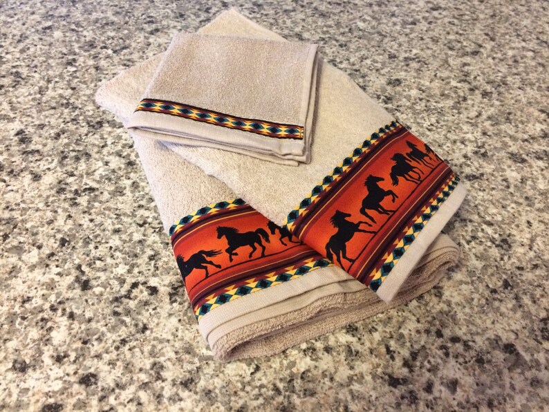 Western Towels Cowboy Towels Western Bathroom Western Etsy
