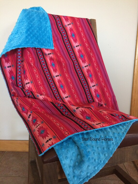 Cowgirl Minky Blanket Southwestern throw blanket western Etsy