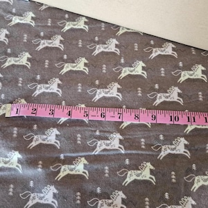 Bulk Fabric - Grey Running Horses Flannel - 4yrds total - western fabric, horse fabric, equine fabric, vintage cowboy