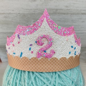 Ice Cream Crown. Birthday Crown. Princess Crown, first Birthday, one Birthday, tiara, tiara birthday, princess birthday Choose your Number