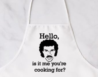 Hello Is It Me You're Cooking For White Apron, Apron, Funny Apron, Custom Apron, Cleaning Apron Chef Apron, Novelty Apron, Linen