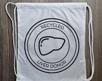 Liver Donor Draw String Backpack, Living Donor Tote Bag,  Living Donor, Liver Donor, Tote Bag,  Donate Life,  Organ Donor Tote Bag