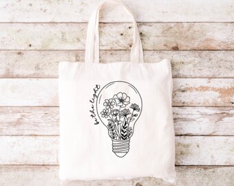 Be The Light Tote, Funny Tote Bag, Tote Bag, Canvas Tote Bag