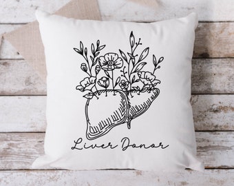 Liver Donor Pillow, Living Donor Pillow,  Living Donor,  Liver Donor, Throw Pillow,  Donate Life, Organ Donor Throw Pillow