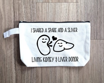 Double Donor Pouch, Makeup Bag, Makeup Pouch, Purse Organizer, Snack Bag, Pouch, Small Bag, Cosmetic Bag, Living Donor