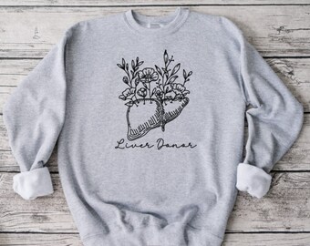 Floral Liver Donor Sweatshirt, Share Your Spare, Donate Life, Living Donor, Living Liver Donor, Kidney Donor, Sweatshirt