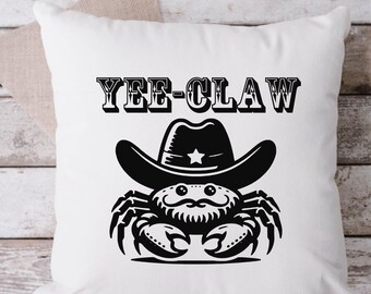 Yee Claw White Pillow, Throw Pillow, Funny Pillow, Sarcastic Pillow, 18 x 18 Pillow, Pillow, White Pillow