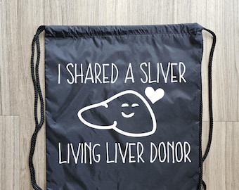Liver Donor Draw String Backpack, Living Donor Tote Bag,  Living Donor, Liver Donor, Tote Bag,  Donate Life,  Organ Donor Tote Bag