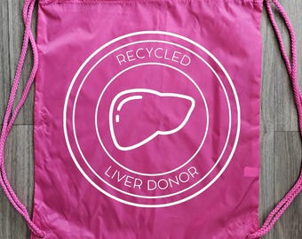 Liver Donor Draw String Backpack, Living Donor Tote Bag,  Living Donor, Liver Donor, Tote Bag,  Donate Life,  Organ Donor Tote Bag