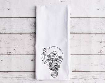 Be The Light Flour Sack Tea Towel, Tea Towel, Funny Kitchen Towel, Flour Sack Towel