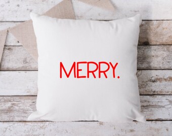 Merry Pillow, Throw Pillow, Funny Pillow, Sarcastic Pillow, 18 x 18 Pillow, Pillow, Christmas Pillow