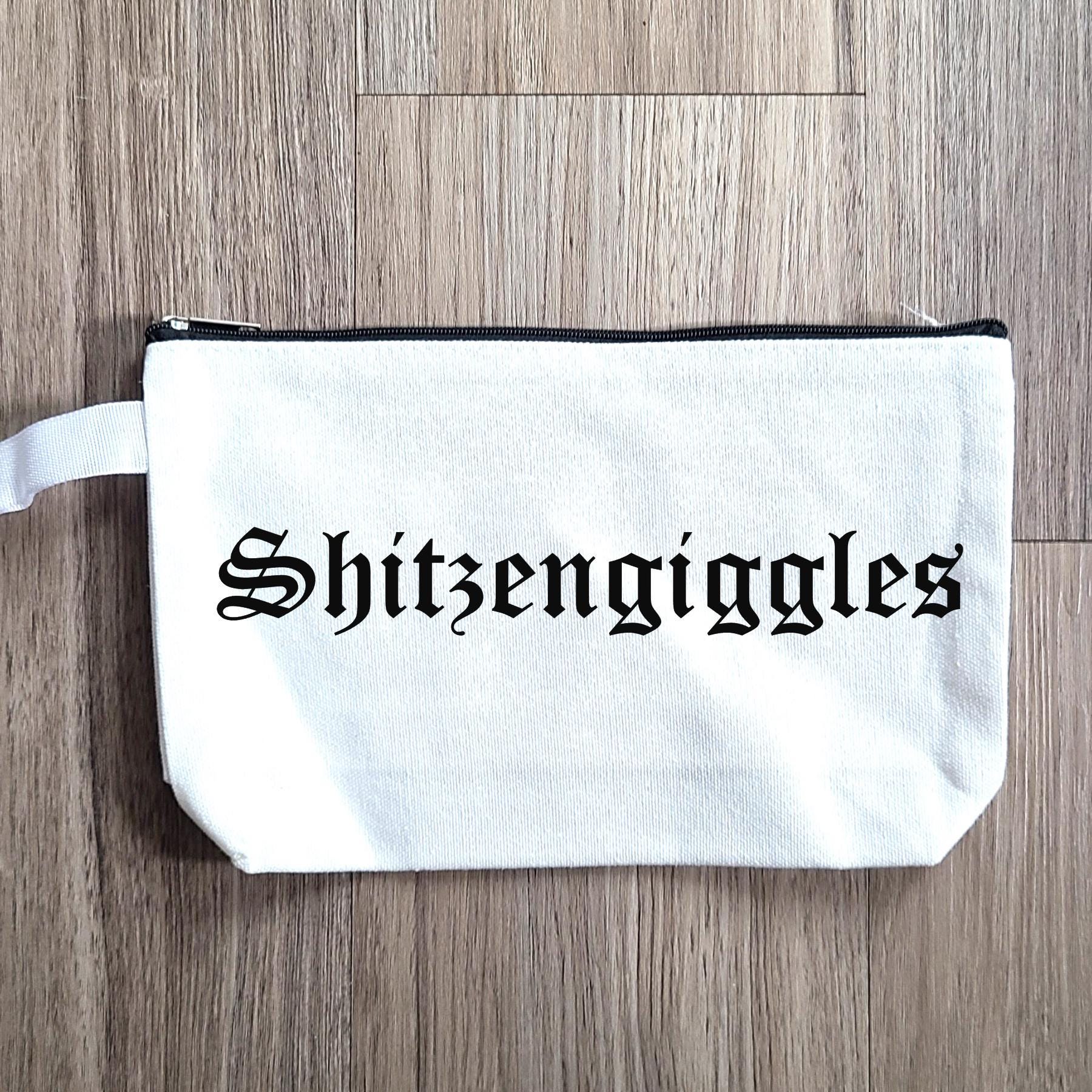 Shitzengiggles Pouch: Cotton Canvas Makeup Bag, Purse Organizer