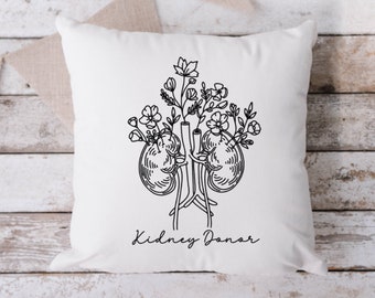 Kidney Donor Pillow, Kidney  Donor, Throw Pillow,  Donate Life, Organ Donor Throw Pillow