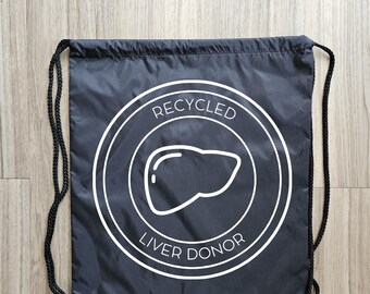 Liver Donor Draw String Backpack, Living Donor Tote Bag,  Living Donor, Liver Donor, Tote Bag,  Donate Life,  Organ Donor Tote Bag
