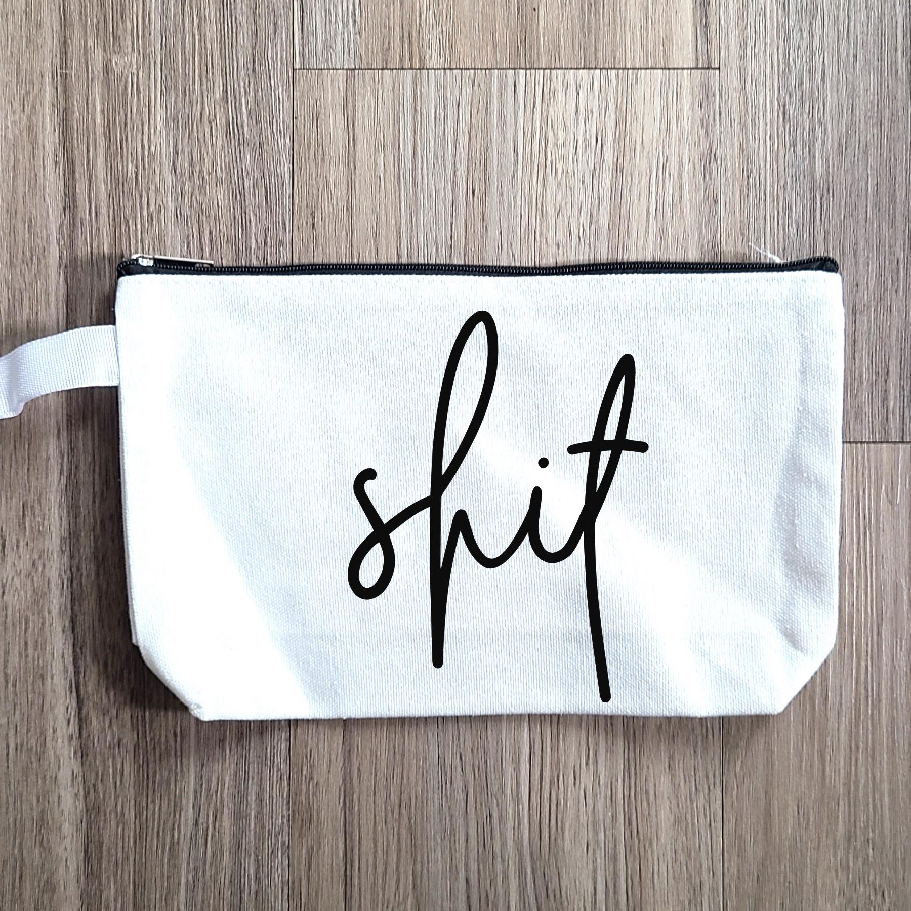S*** Pouch: Cotton Canvas Makeup Bag, Purse Organizer - Image 1