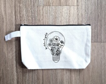 Be The Light Pouch, Makeup Bag, Makeup Pouch, Purse Organizer, Snack Bag, Pouch, Small Bag, Cosmetic Bag