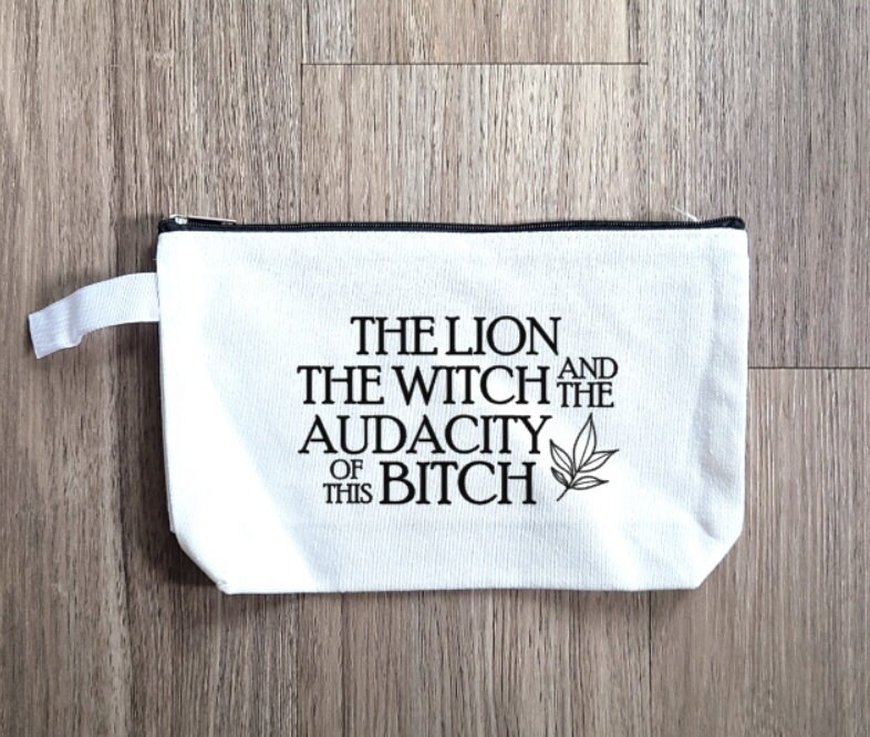 The Lion The Witch Audacity Pouch: Cotton Canvas Makeup Bag - Image 1
