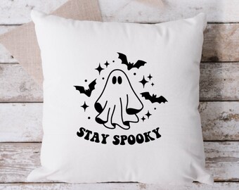 Stay Spooky Pillow, Throw Pillow, Halloween Pillow 18 x 18 Pillow, Pillow, Ghosts, Bats