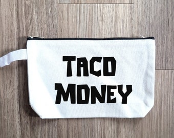 Taco Money Pouch, Makeup Bag, Purse Organizer, Snack Bag, Pouch, Small Bag, Cosmetic Bag