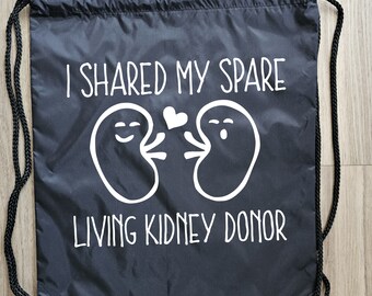 Kidney Donor Drawstring Bag, Kidney Donor, Donate Life, Drawstring Bag, Living Donor, Kidney Donor Bag