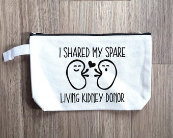 Kidney Donor Pouch, Makeup Bag, Makeup Pouch, Purse Organizer, Snack Bag, Pouch, Small Bag, Cosmetic Bag, Living Donor