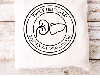 Twice Recycled Double Donor Tote Bag, Double Living Donor Tote Bag,  Living Donor,  Kidney and Liver Donor, Tote Bag, Organ Donor Tote Bag