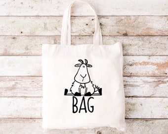 Goat Bag Tote Bag, Funny Tote Bag, Tote Bag, Canvas Tote Bag