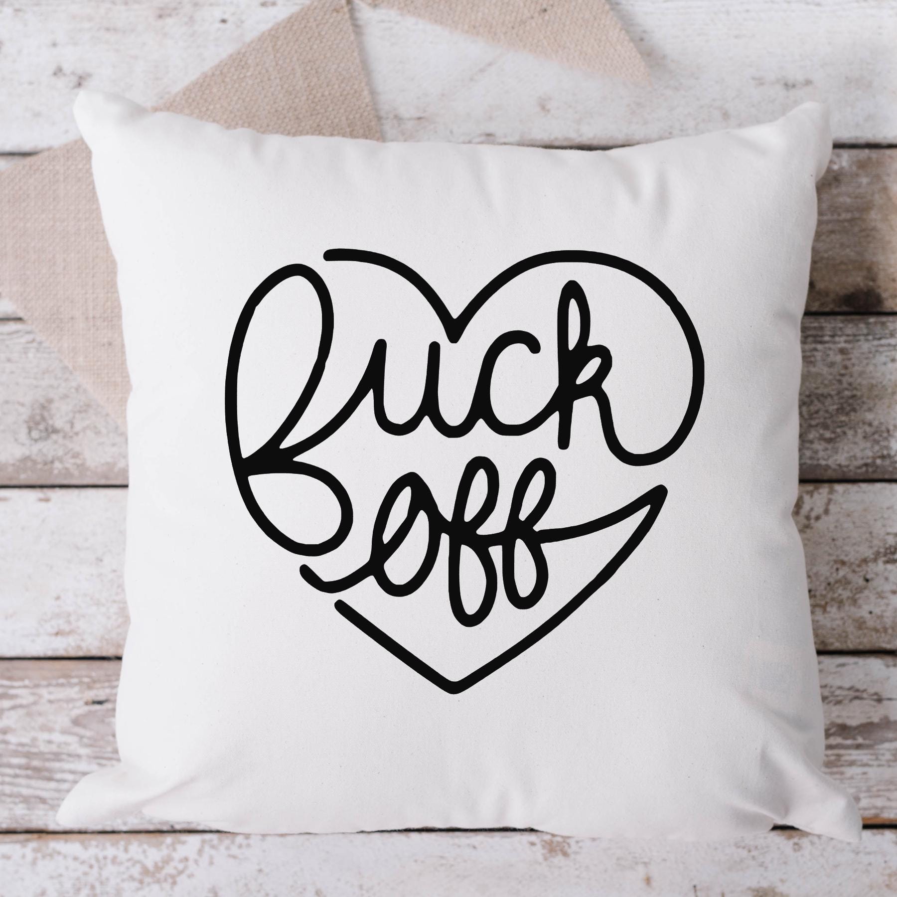Sarcastic F*ck Off Throw Pillow - Funny Home Decor (18x18)