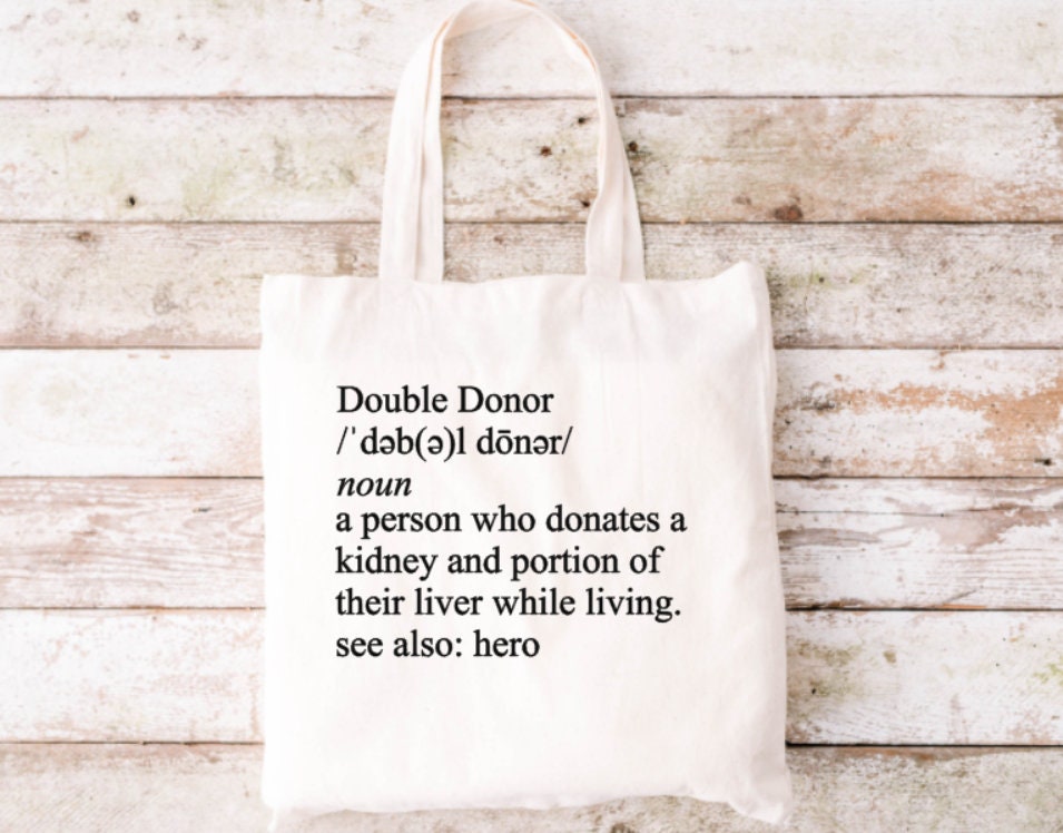 Double Living Donor Tote Bag: 100% Cotton Canvas