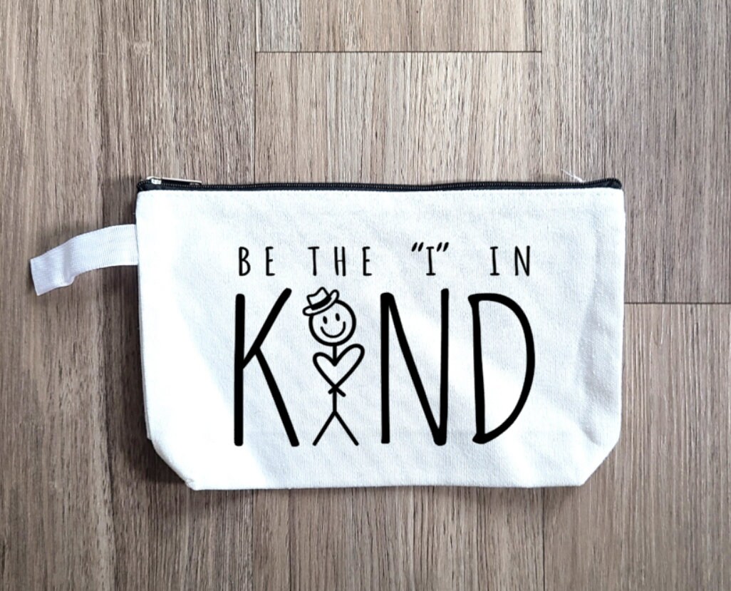 Be The I In Kind Pouch: Cotton Canvas Zipper Bag - Image 1