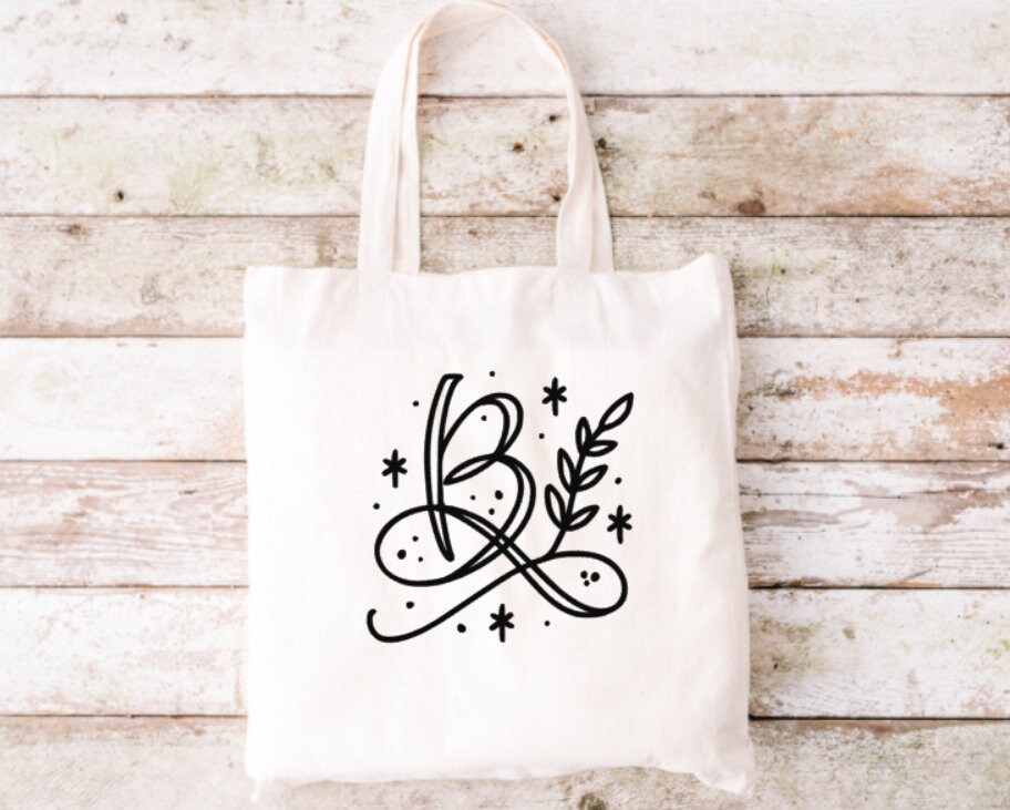 Monogram Canvas Tote Bag: Personalized Initial