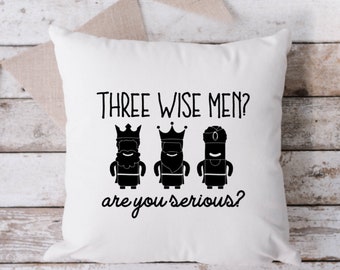 Three Wisemen Pillow, Throw Pillow, Funny Pillow, Sarcastic Pillow, 18 x 18 Pillow, Pillow, Christmas Pillow