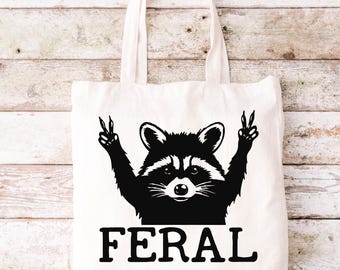 Feral Trash Panda Tote Bag, Funny Tote Bag, Tote Bag, Canvas Tote Bag, Fart Squirrel