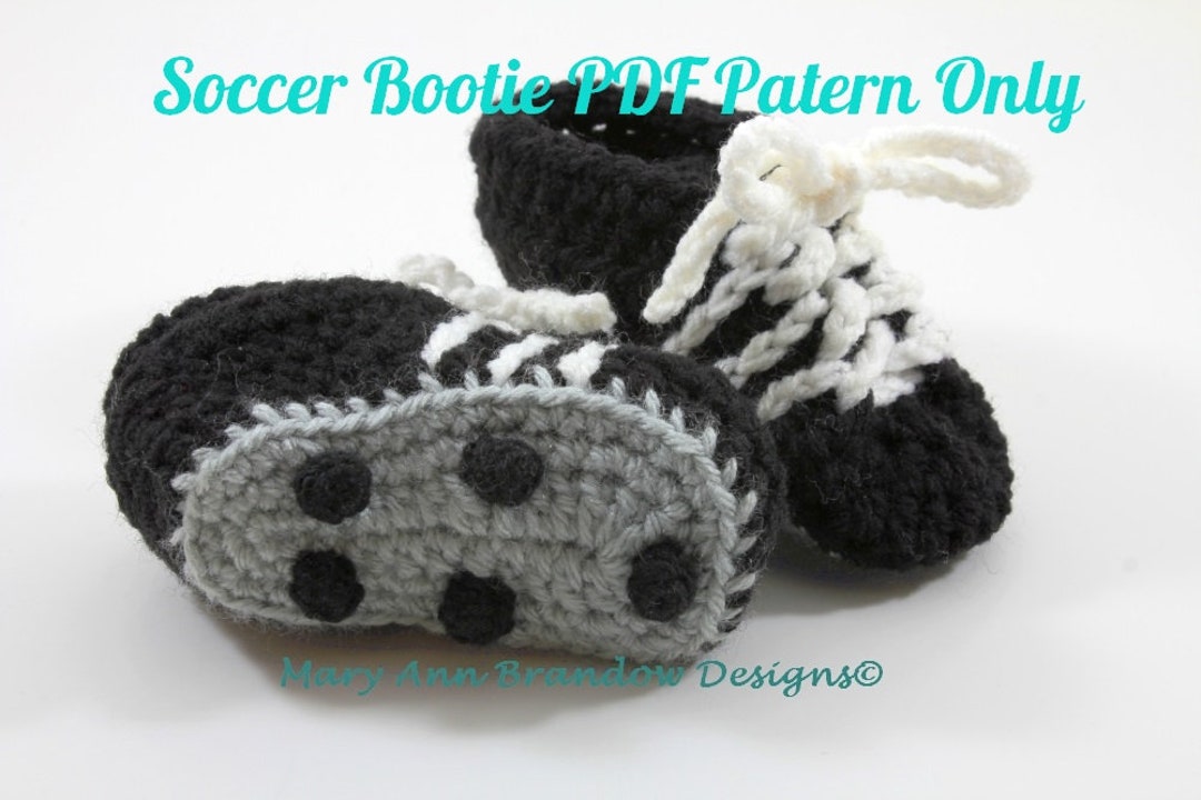 Soccer Cleat Baby Booties PDF Crochet Pattern,4 Sizes,012mo,diy,pdf
