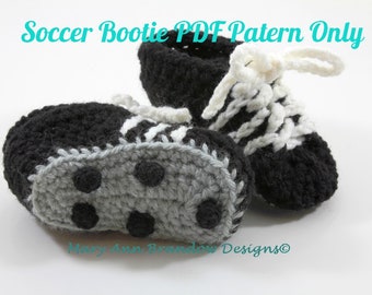 Soccer Cleat Baby Booties PDF Crochet Pattern,4  sizes,0-12mo,DIY,PDF,Cleats,Soccer,Pattern,baby, crochet pattern,baby  booties pattern