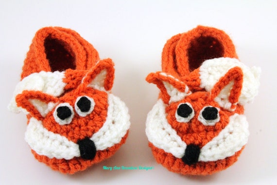 fox baby booties