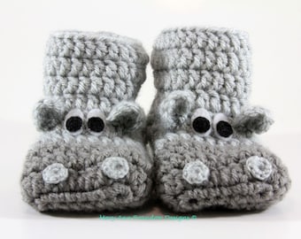 Hippo Baby Booties, newborn booties, hippo baby reveal, fun baby gifts, pregnancy reveal, baby shoes, Mother's Day gifts, hippo themed baby