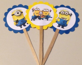 Yellow and blue boy Cupcake Toppers