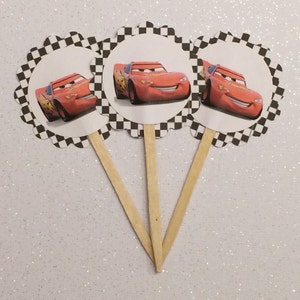 Red Cars cupcake toppers
