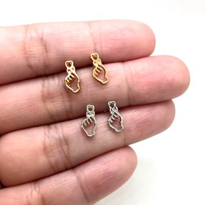 heart symbol, k-pop, k-drama, heart hand gesture, saranghae, tiny studs, cute earrings, stacking earrings, gift for friends, I love you gift image 2