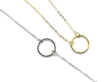 Open Circle Pendant Necklace, ring necklace, everlasting love necklace, karma necklace, life necklace, life is a circle, anniversary gift