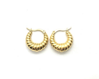 Bold Hoops Earrings, chunky hoops, rope hoops, herringbone hoops, vintage hoops earrings, gold hoops, croissant hoops, affordable,