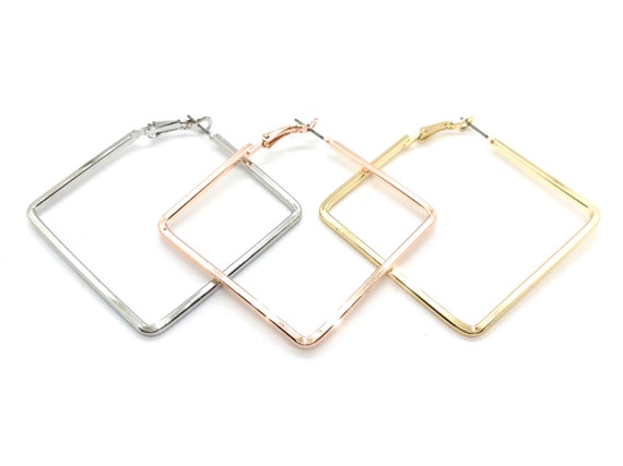 Girl boss square hoop deals earrings