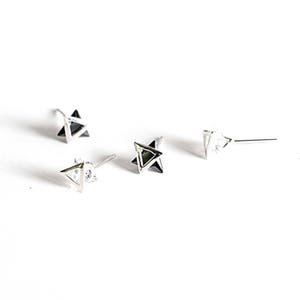 Sterling Silver Zircon Triangle Earrings - geometric earrings, minimalist earrings, semi precious, gemstone earrings, 925 earrings,