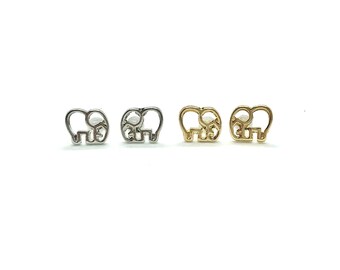 Elephant Earrings, good luck, silver earrings, gold earrings, elephant jewelry, new career, new school, elephant strength, patience