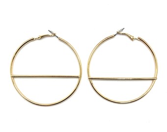 Large Bar Hoops Earring, statement earrings, festival style, anniversary gift, birthday gift, mothers day gift, 90s style, festival, fashion